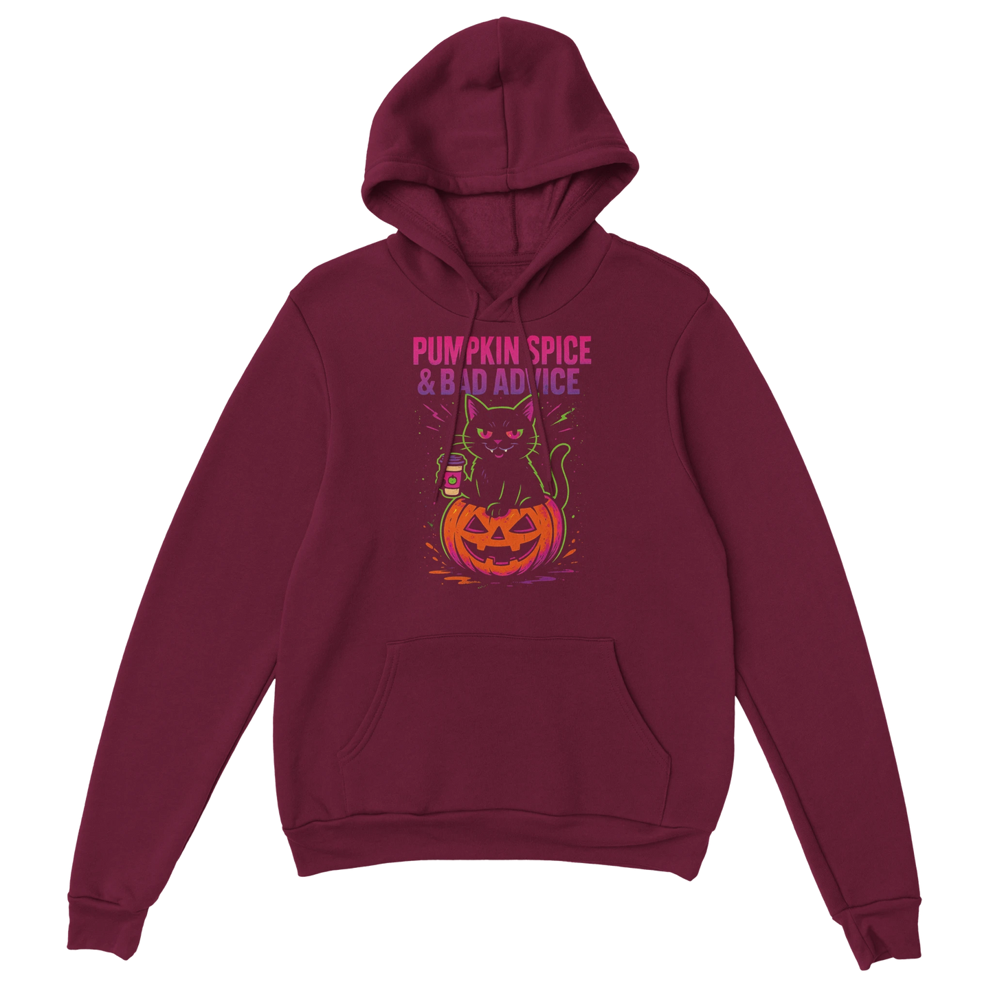 Pumpkin Spice & Bad Advice Hoodie – Funny Halloween Cat Sweatshirt - LazyWhiskers