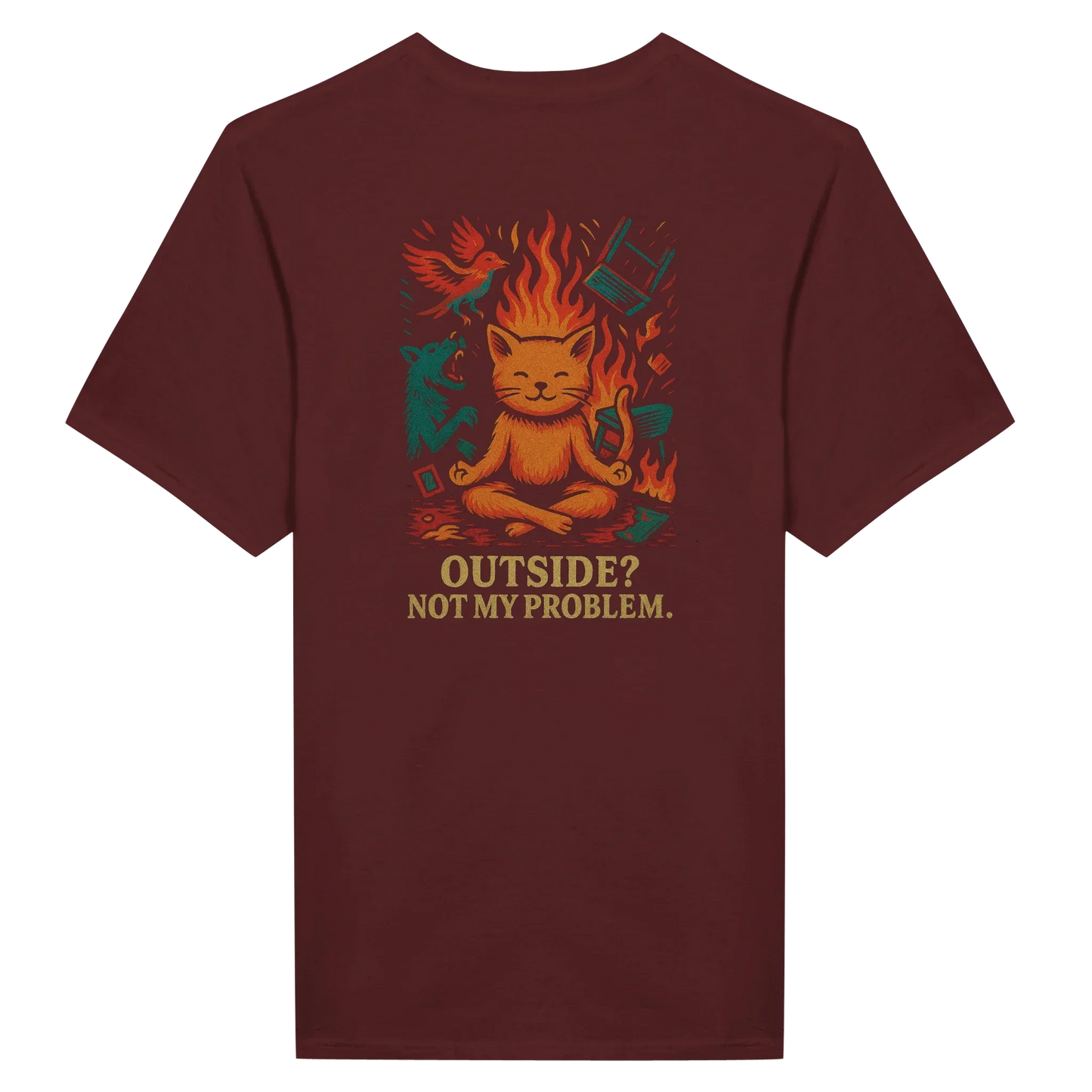 Peace inside Outside not my problem – Front & Back Graphic Tee - LazyWhiskers