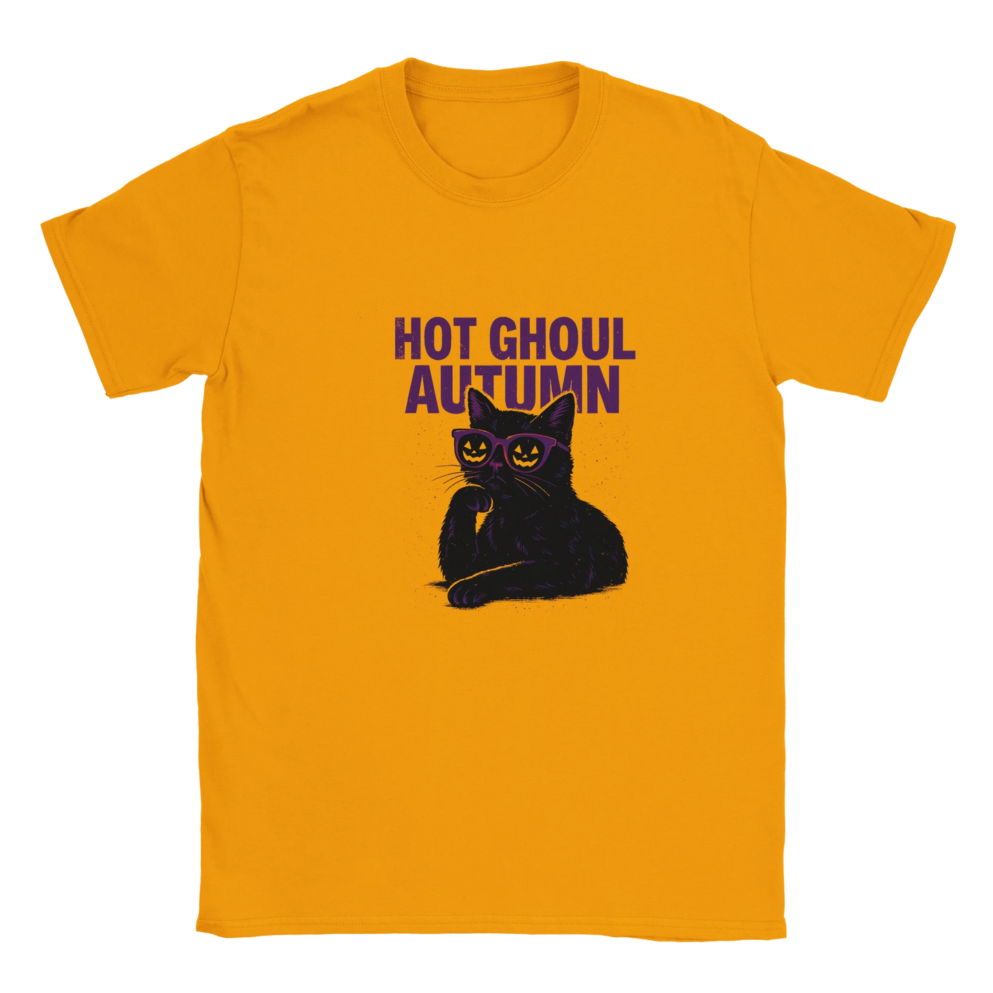 Hot Ghoul Autumn – Funny Black Cat Halloween T-Shirt - LazyWhiskers