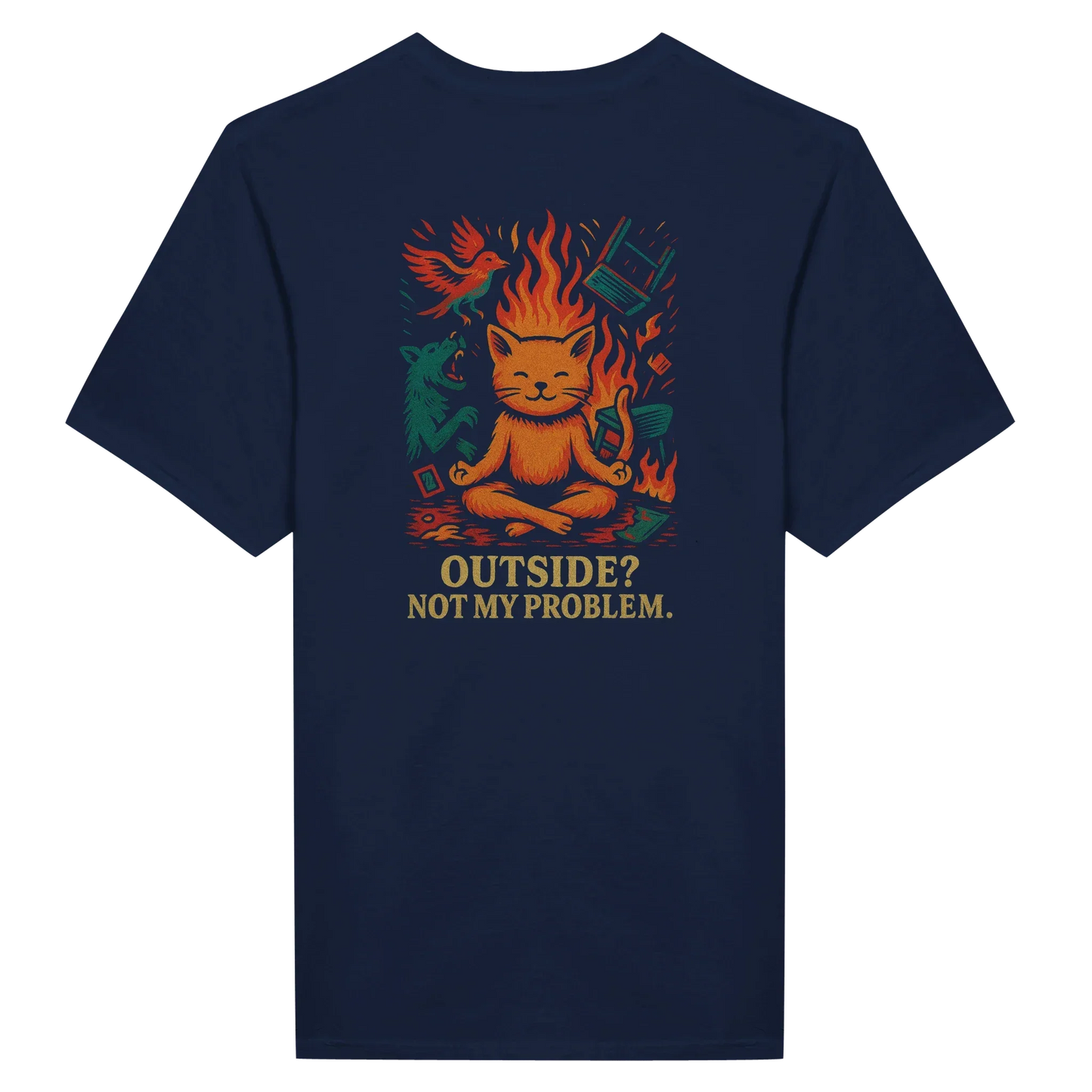 Peace inside Outside not my problem – Front & Back Graphic Tee - LazyWhiskers