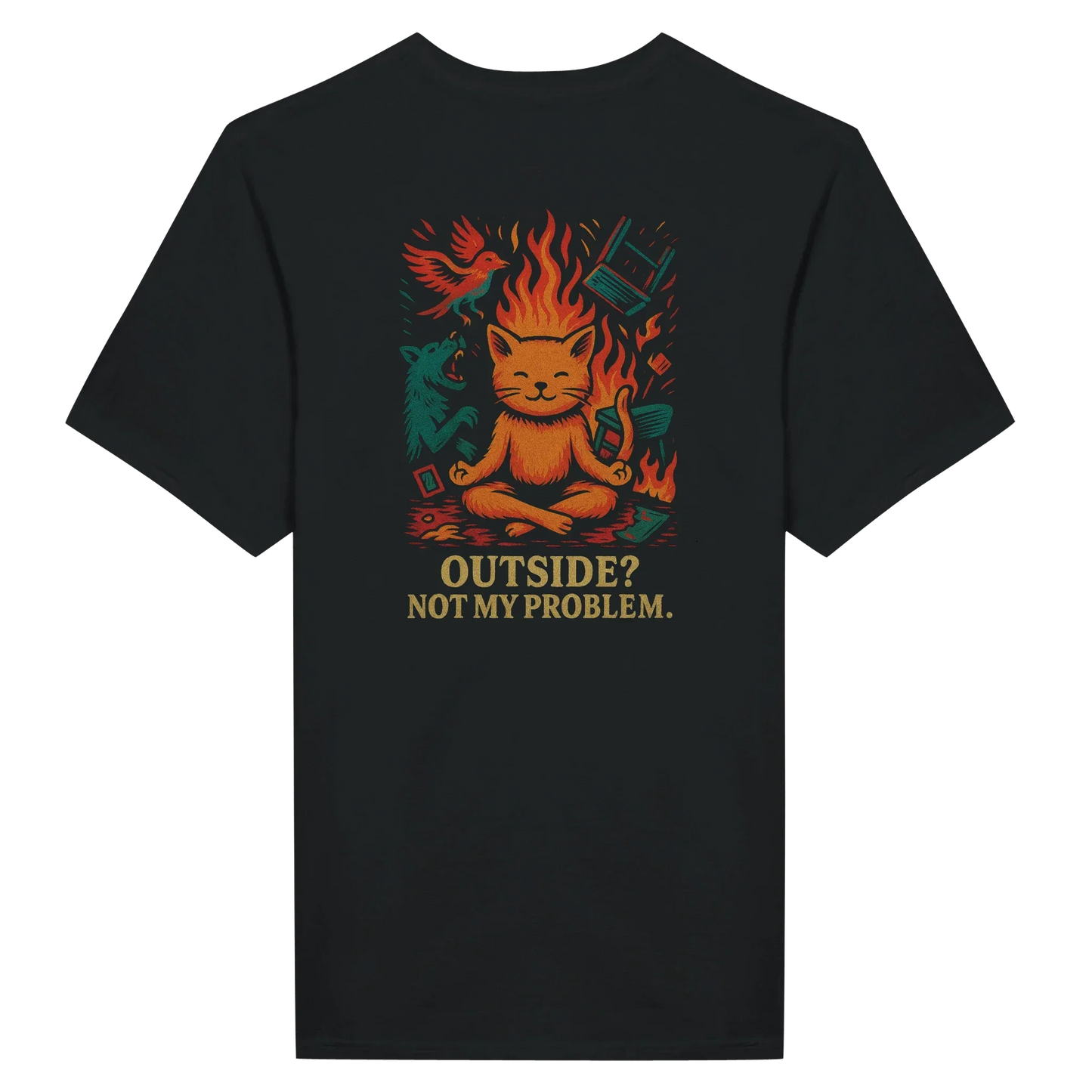 Peace inside Outside not my problem – Front & Back Graphic Tee - LazyWhiskers