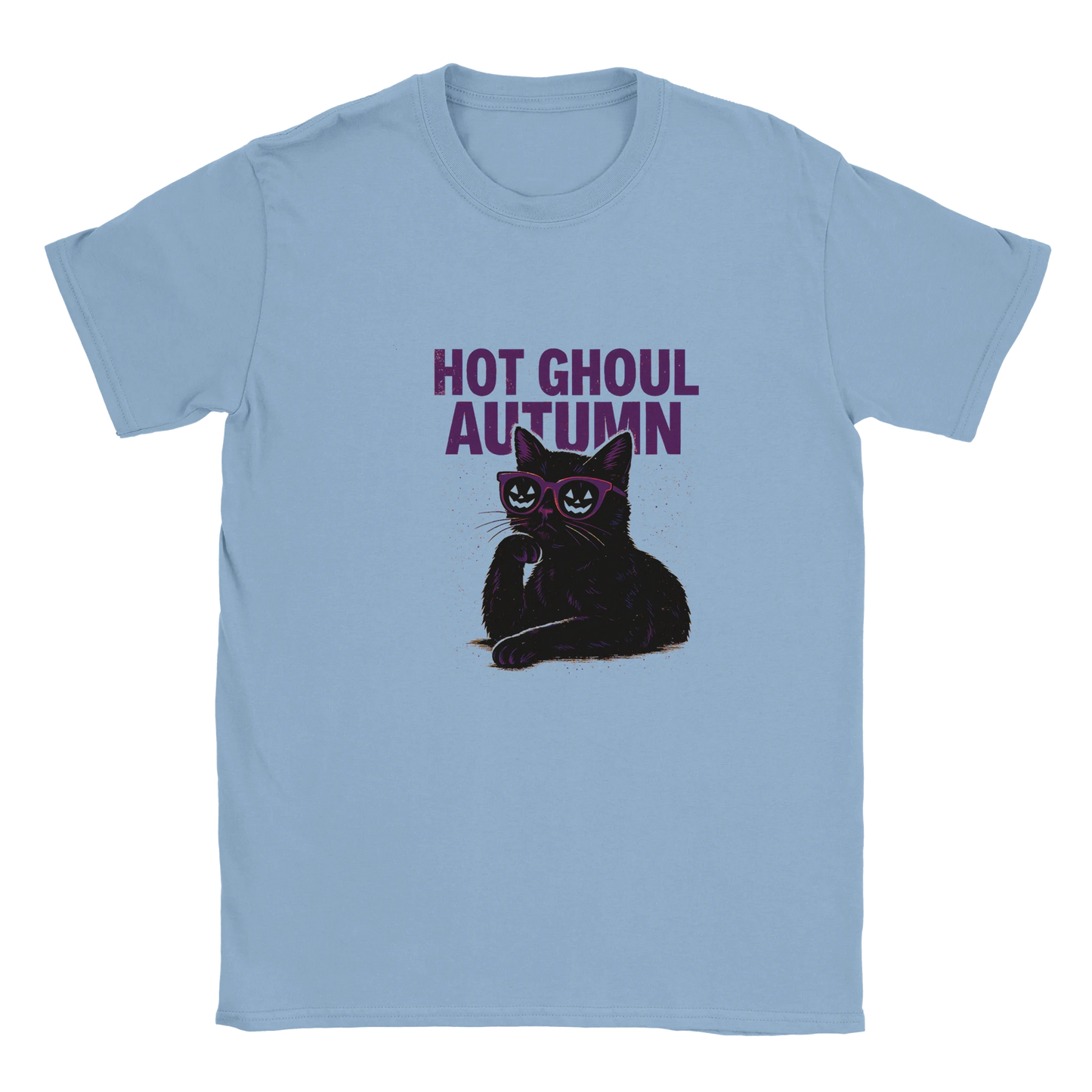 Hot Ghoul Autumn – Funny Black Cat Halloween T-Shirt - LazyWhiskers