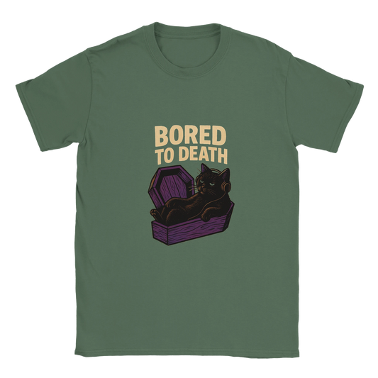 Bored to death – Funny Goth Cat T-Shirt - LazyWhiskers