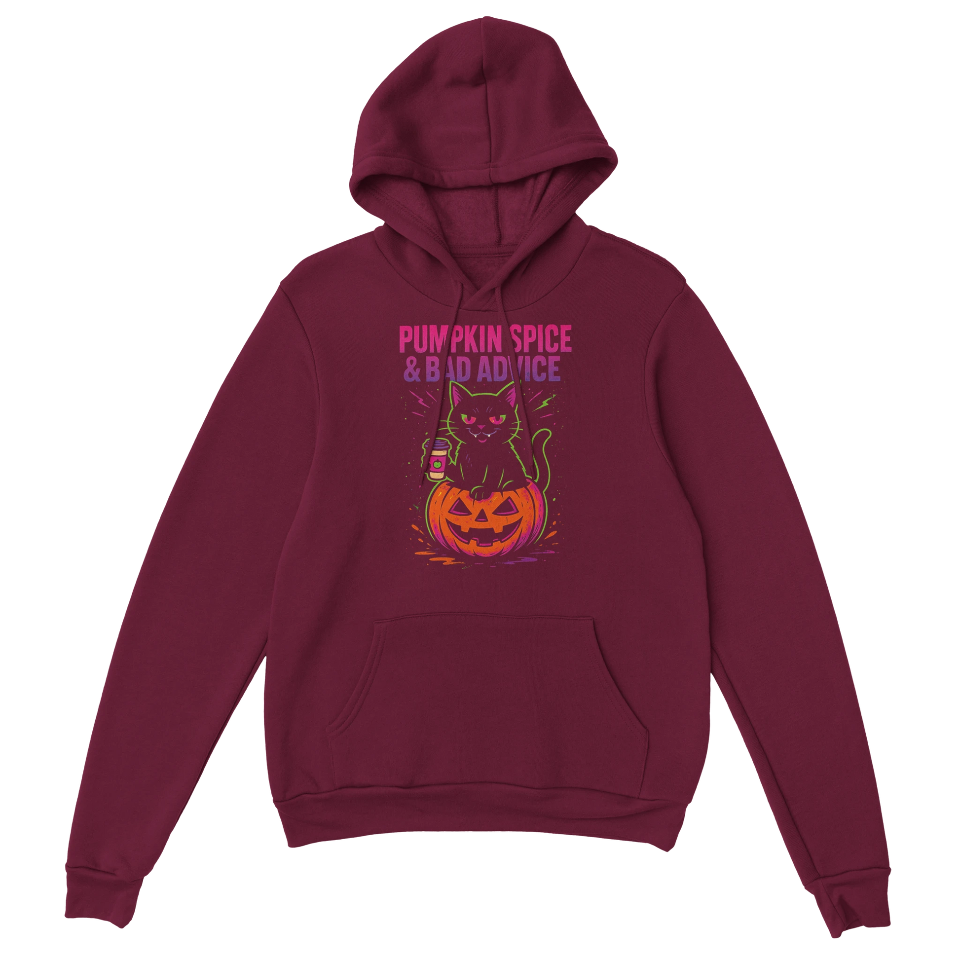 Pumpkin Spice & Bad Advice Hoodie – Funny Halloween Cat Sweatshirt - LazyWhiskers