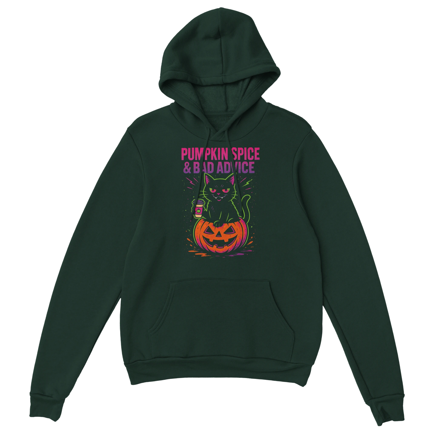 Pumpkin Spice & Bad Advice Hoodie – Funny Halloween Cat Sweatshirt - LazyWhiskers