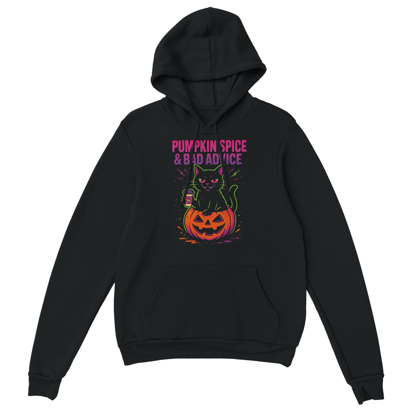 Pumpkin Spice & Bad Advice Hoodie – Funny Halloween Cat Sweatshirt - LazyWhiskers