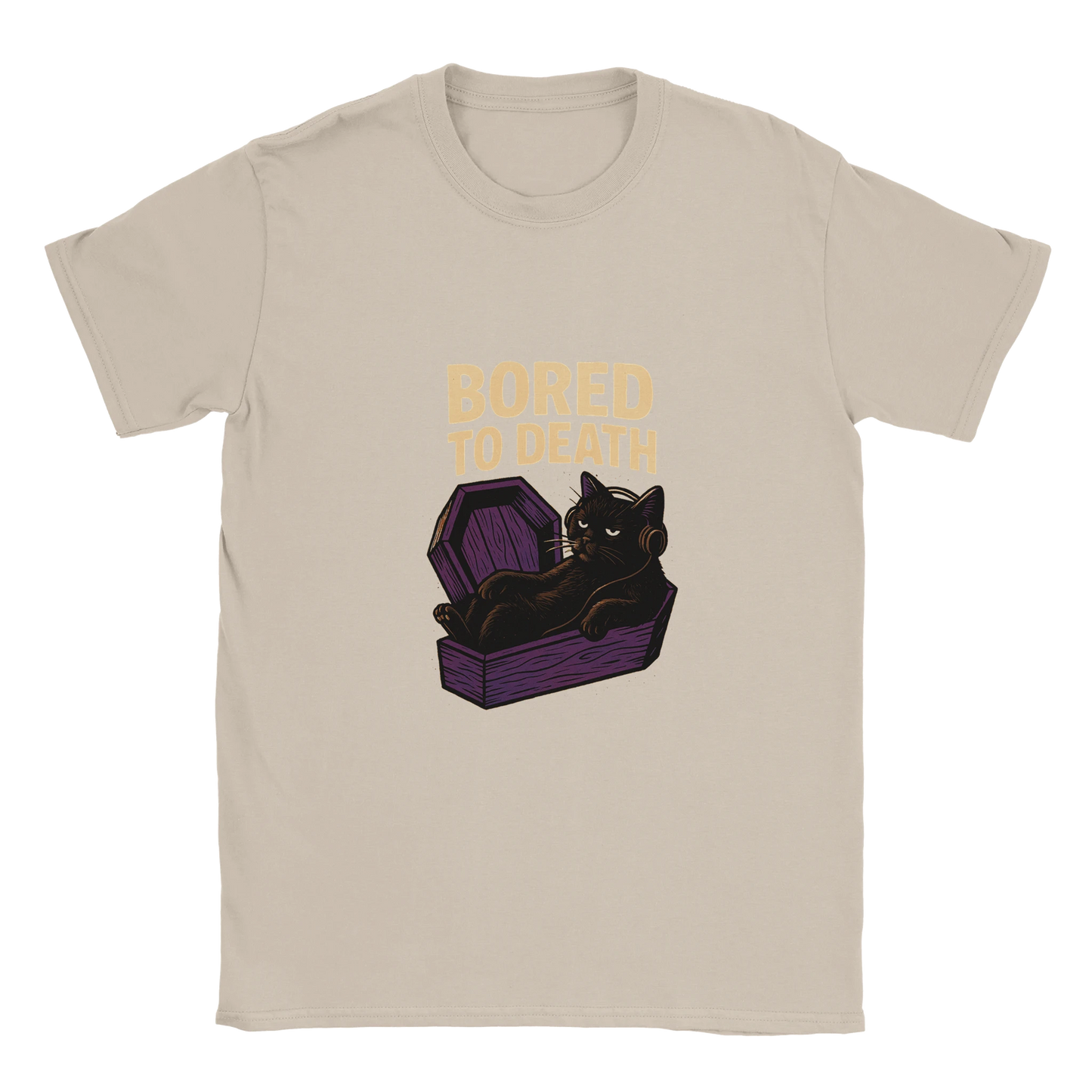 Bored to death – Funny Goth Cat T-Shirt - LazyWhiskers