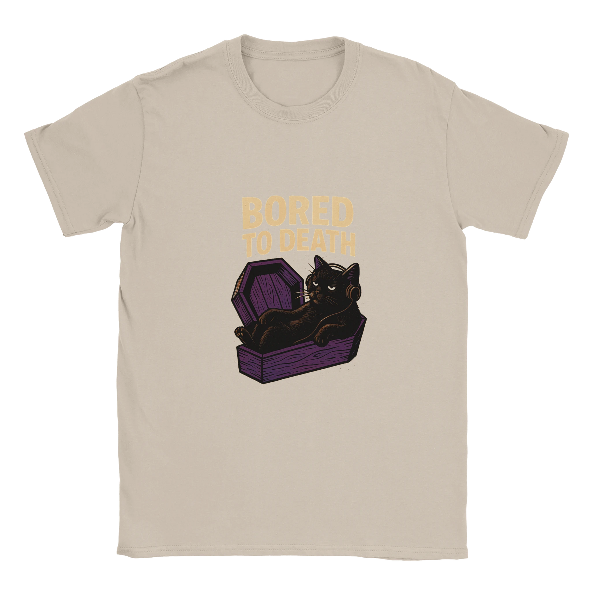 Bored to death – Funny Goth Cat T-Shirt - LazyWhiskers