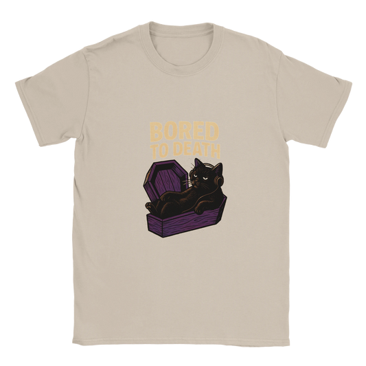 Bored to death – Funny Goth Cat T-Shirt - LazyWhiskers