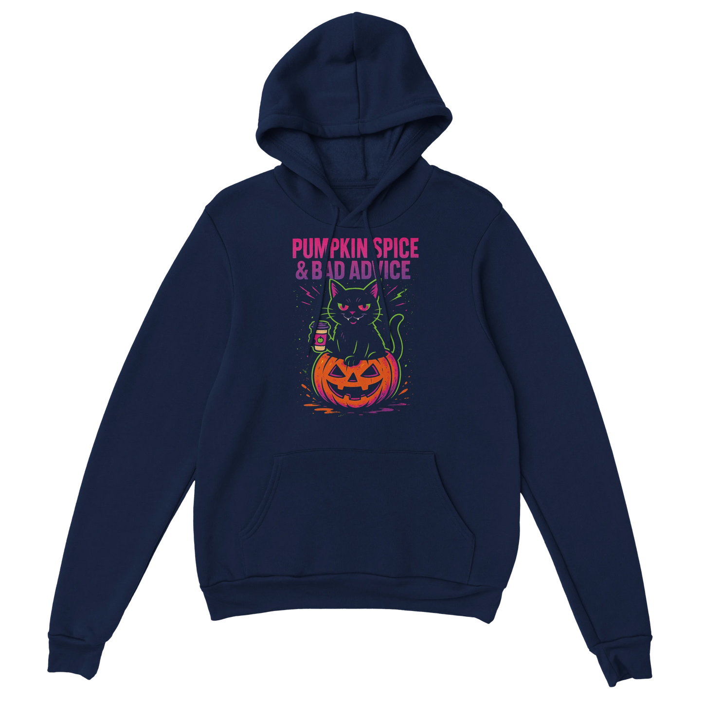 Pumpkin Spice & Bad Advice Hoodie – Funny Halloween Cat Sweatshirt - LazyWhiskers