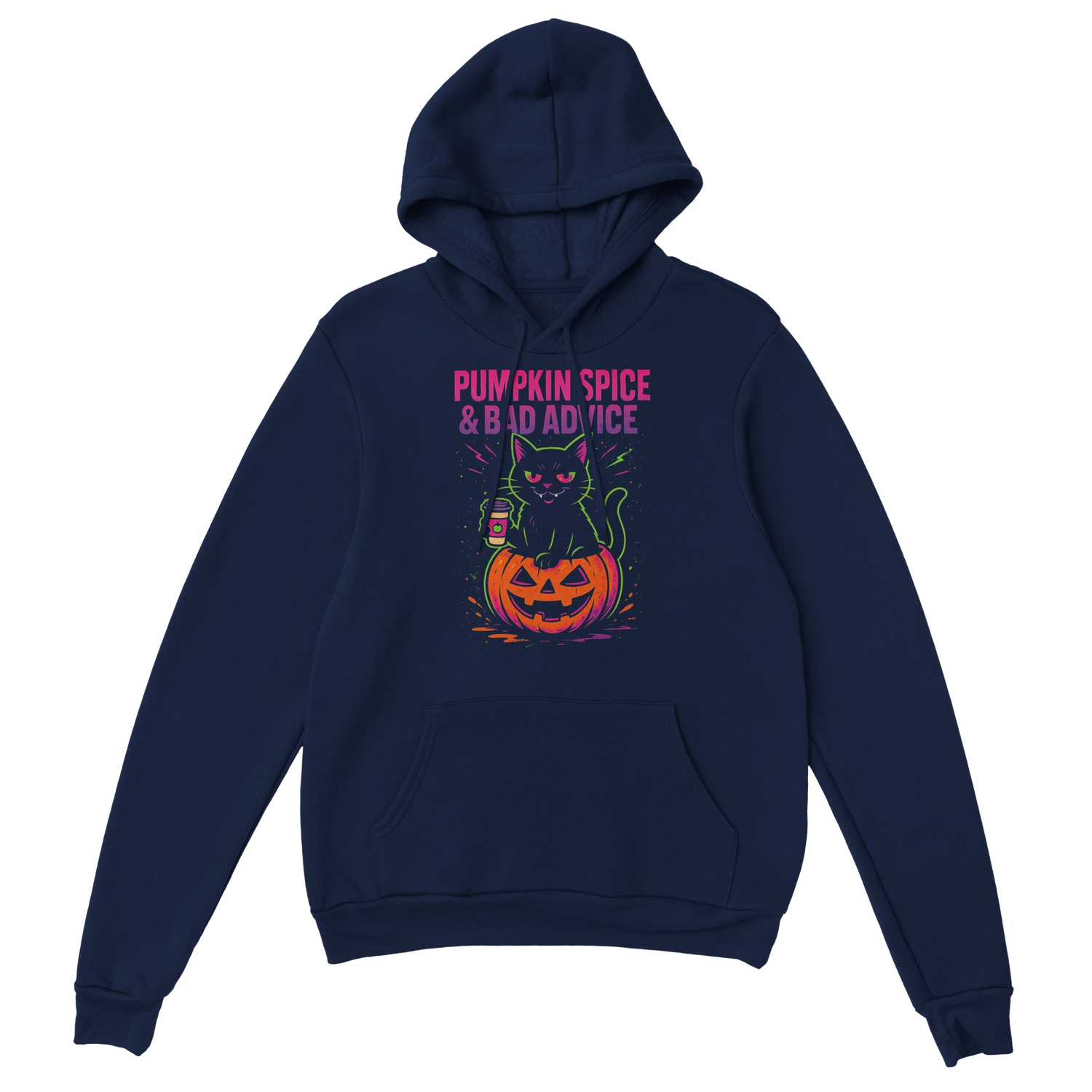 Pumpkin Spice & Bad Advice Hoodie – Funny Halloween Cat Sweatshirt - LazyWhiskers