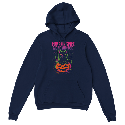 Pumpkin Spice & Bad Advice Hoodie – Funny Halloween Cat Sweatshirt - LazyWhiskers